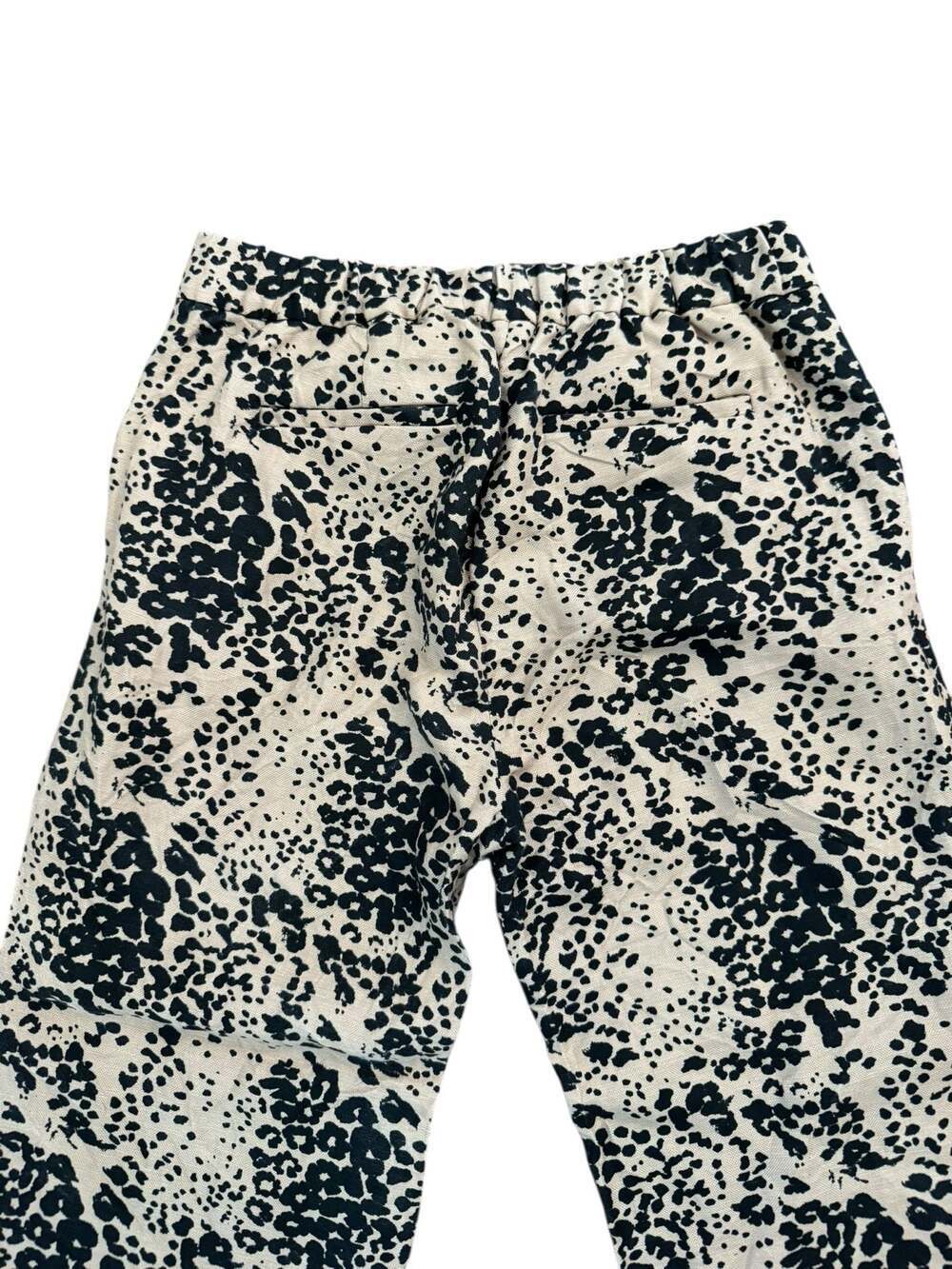 J.Crew Peyton High-Rise Leopard Print Linen-Lyocell Blend Wide-Leg Cropped Pants - Picture 9 of 10